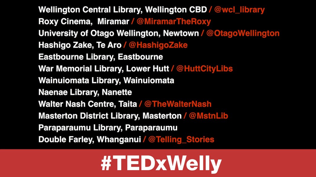 TEDxWellington Livestream Venues